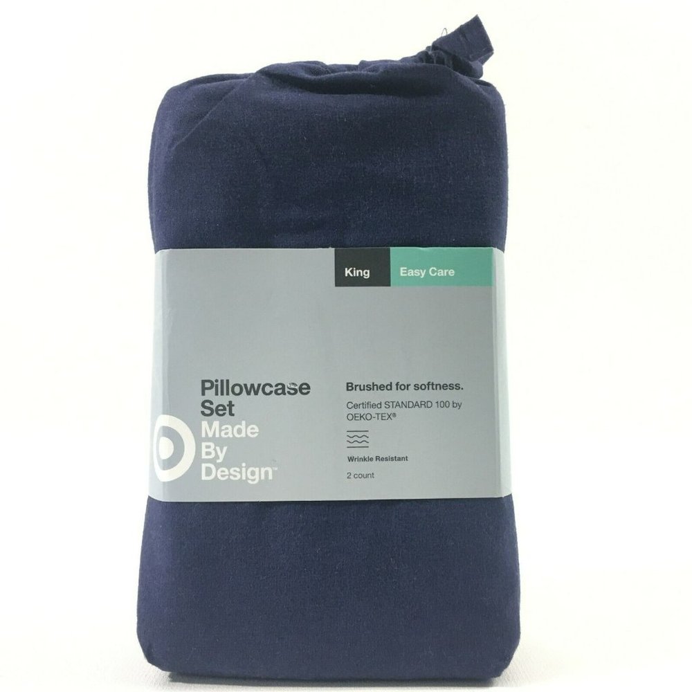 Made By Design Pillowcase Set King 20" x 40" Blue